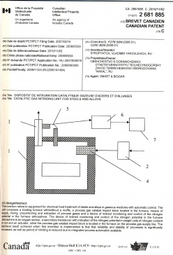 Патент в Канаде на установку каталитического газового азотирования (страница 2)