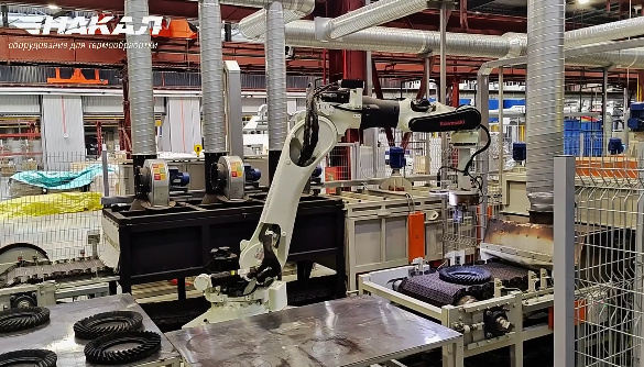 Автоматизированная линия для закалки деталей «Шестерня» в прессе на базе проходной конвейерной закалочной электропечи